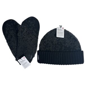 Lululemon Beanie + Mittens Set | Black & Graphite Grey | ONE SIZE/ML